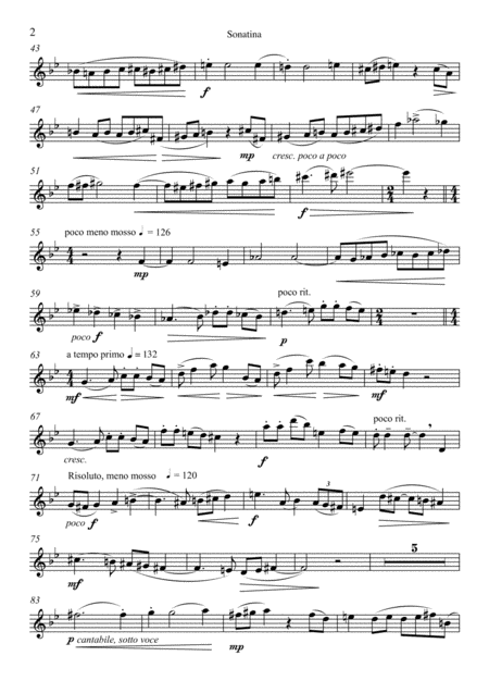 Sonatina For Saxophone Quartet Soprano Saxophone Part Page 2