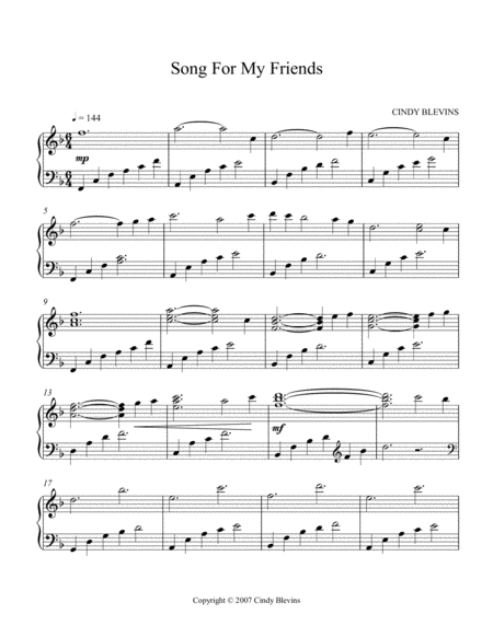 Song For My Friends An Original Piano Solo From My Piano Book Serendipity Page 2