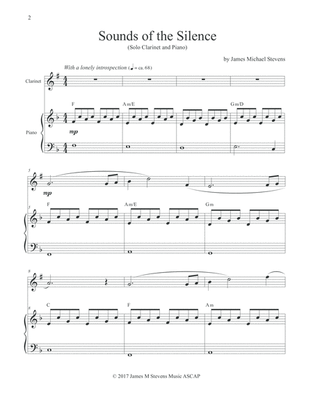 Sounds Of The Silence Clarinet Piano Page 2