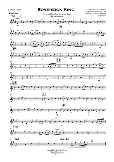 Sovereign King Clarinet Quartet Score And Parts Pdf Page 2