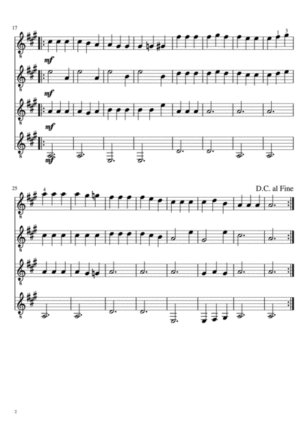 Spanish Romance For Beginner Guitar Ensemble Page 2