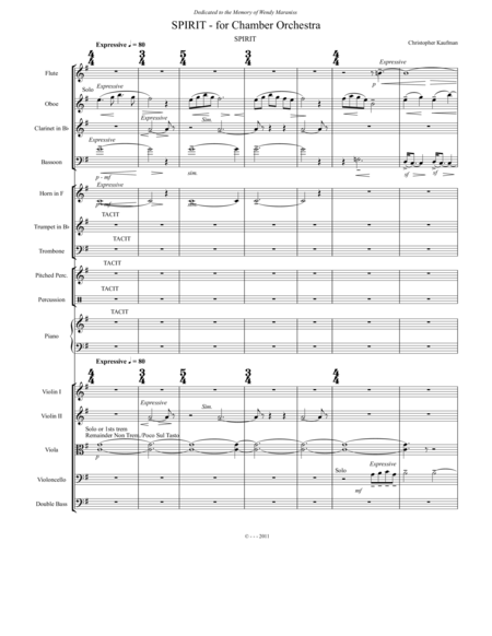 Spirit Chamber Orchestra Score And Parts Page 2