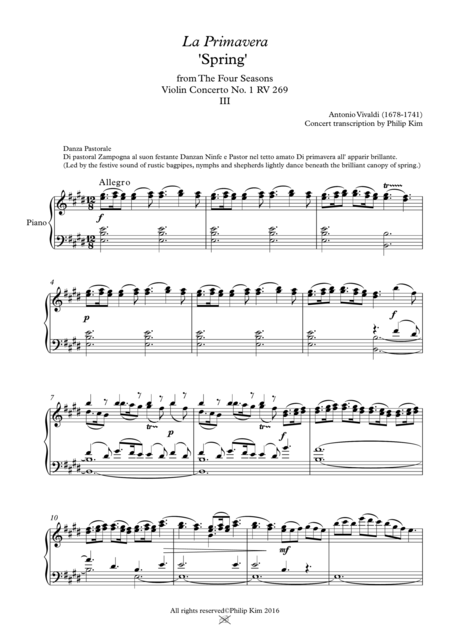 Spring 3rd Movement From The Four Seasons By Vivaldi For Piano Solo Page 2