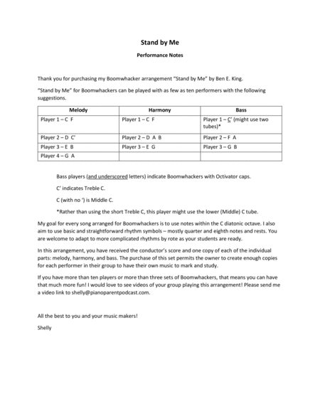 Stand By Me For Boomwhackers Page 2