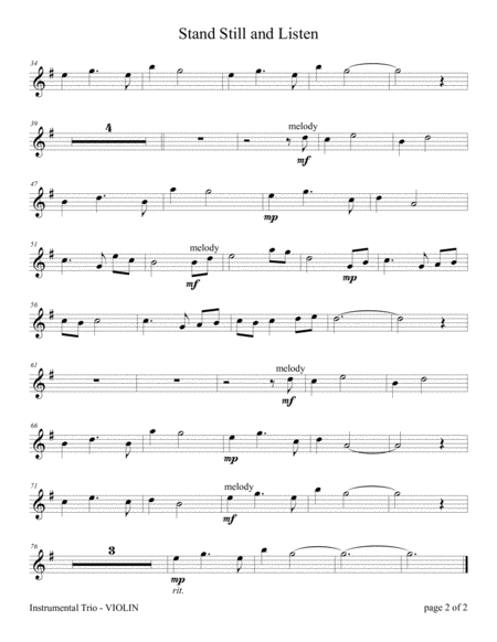 Stand Still And Listen For Cello And Violin Duet With Piano Accompaniment Page 2