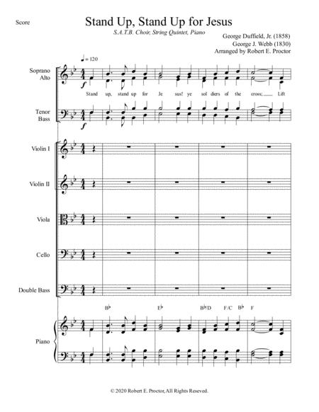 Stand Up Stand Up For Jesus For Satb Choir String Quintet And Piano Page 2