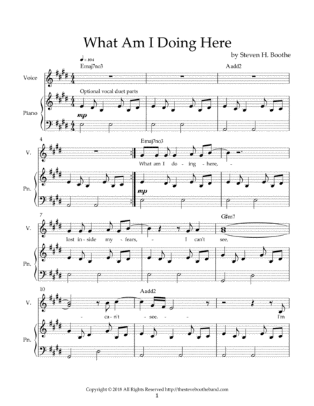 Steven H Boothe What Am I Doing Here Album 1 Pvg Page 2