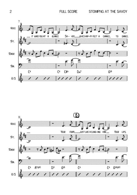 Stompin At The Savoy Vocal With Small Band 3 Horns Key Of C Page 2