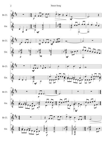 Street Song For Clarinet And Guitar Page 2