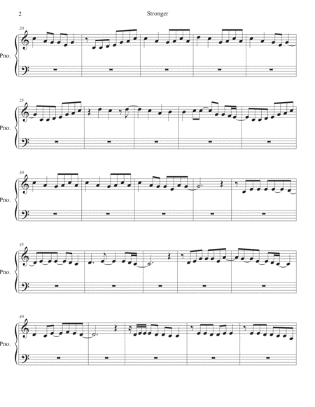 Stronger Easy Key Of C Piano Page 2