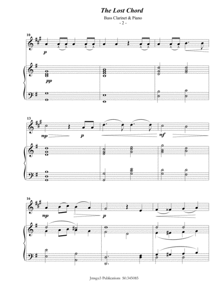 Sullivan The Lost Chord For Bass Clarinet Piano Page 2