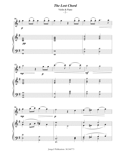 Sullivan The Lost Chord For Violin Piano Page 2