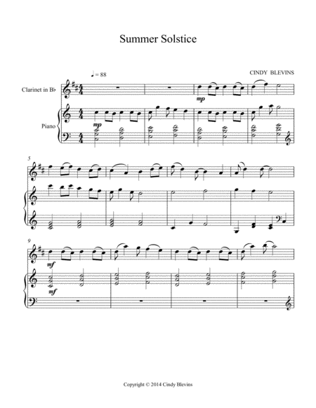 Summer Solstice For Piano And Clarinet Page 2