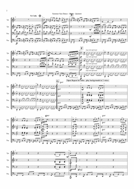 Summer Sun Dance Brass Quartet Page 2