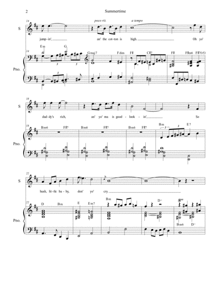 Summertime For Soprano Solo High Page 2