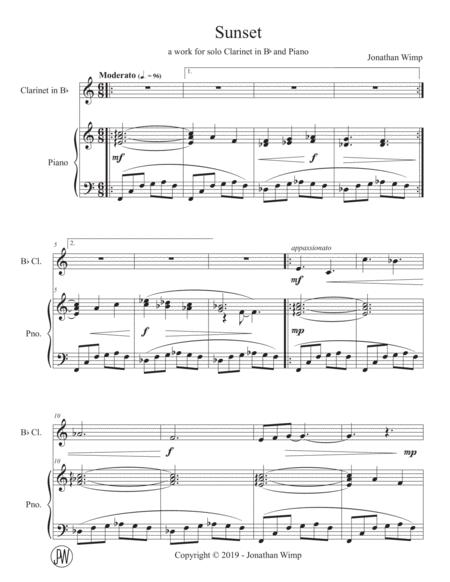 Sunset A Work For Solo Bb Clarinet And Piano Page 2