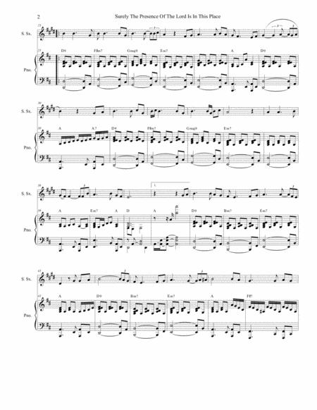 Surely The Presence Of The Lord Is In This Place For Soprano Saxophone And Piano Page 2