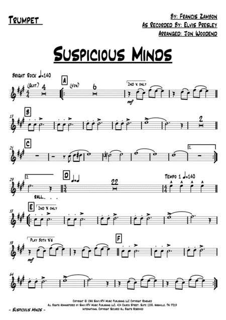 Suspicious Minds 7 Piece Rock Band Page 2