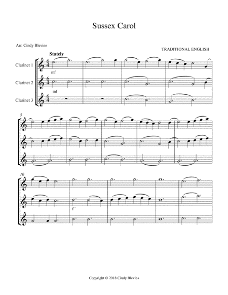 Sussex Carol For Clarinet Trio Page 2