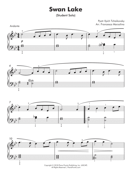 Swan Lake Theme Easy Piano With Duet Page 2