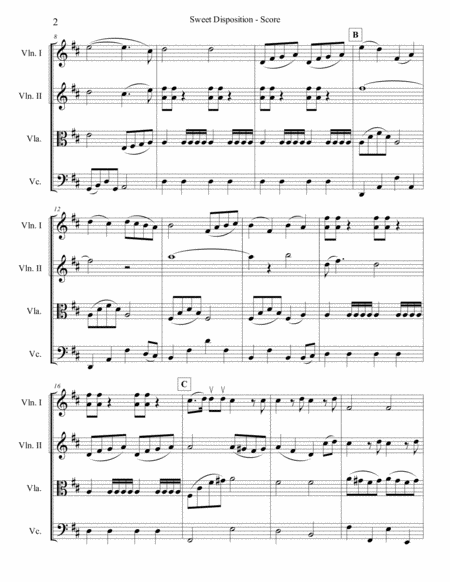 Sweet Disposition For String Quartet Page 2