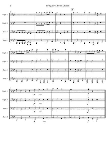 Swing Low Sweet Chariot Tuba Euphonium Quartet Page 2