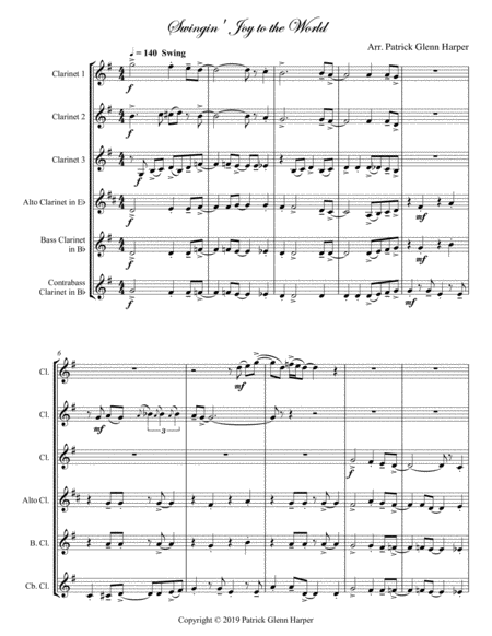 Swingin Joy To The World For Clarinet Choir Page 2