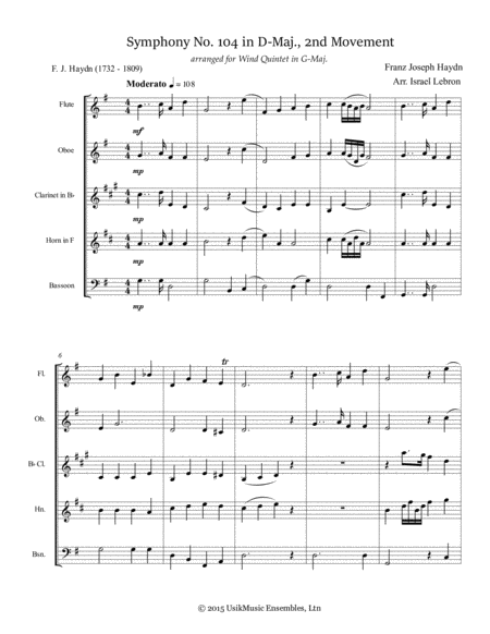 Symphony No 104 In D Major New Key Of G Major Page 2