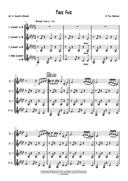 Take Five For Clarinet Quartet Page 2