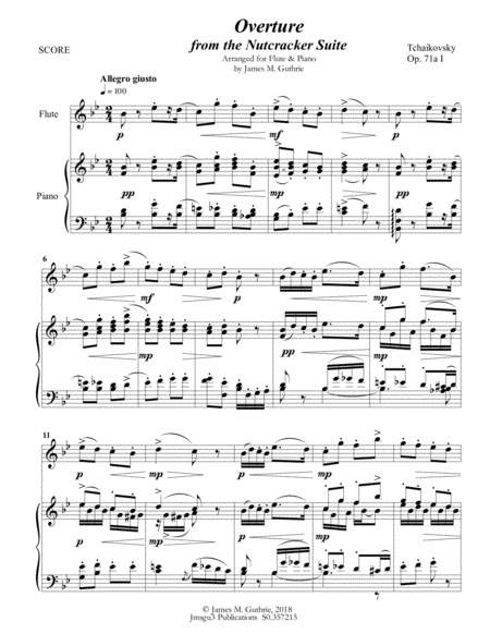 Tchaikovsky Overture From Nutcracker Suite For Flute Piano Page 2