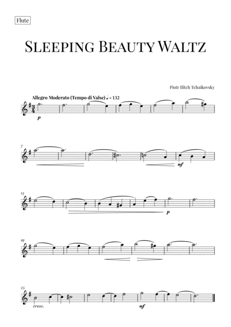 Tchaikovsky Sleeping Beauty Waltz For Flute And Clarinet In Bb Duet Woodwind Duet Page 2