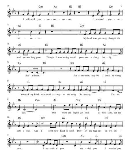 Tears In Heaven Easy Key Of C Euphonium Page 2