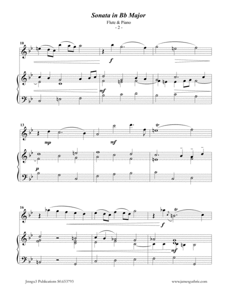 Telemann Sonata In Bb Major For Flute Piano Page 2