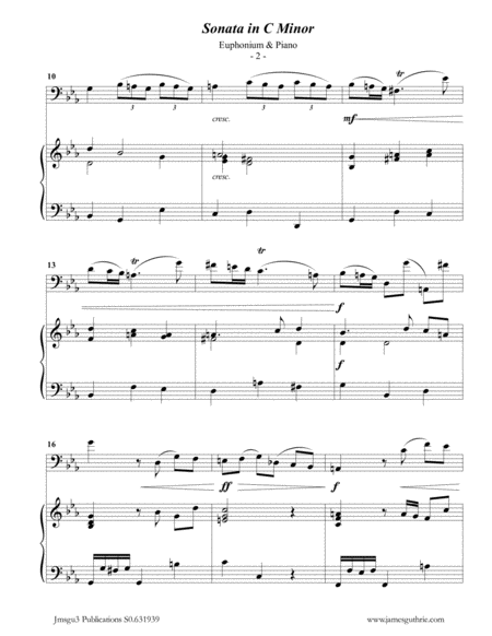 Telemann Sonata In C Minor For Euphonium Piano Page 2