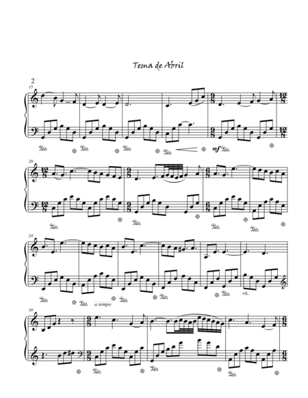 Tema De Abril For Piano Page 2