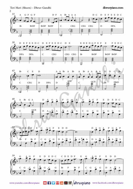 Teri Meri Piano Arrangement Easy To Advanced Page 2