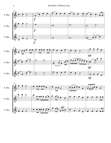 The Belle Of Belfast City I Will Tell My Ma For Recorder Trio Soprano Alto Tenor Page 2