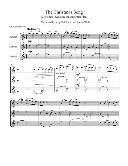 The Christmas Song Chestnuts Roasting On An Open Fire For Clarinet Trio Page 2