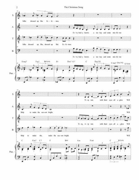 The Christmas Song Chestnuts Roasting On An Open Fire For Satb Page 2