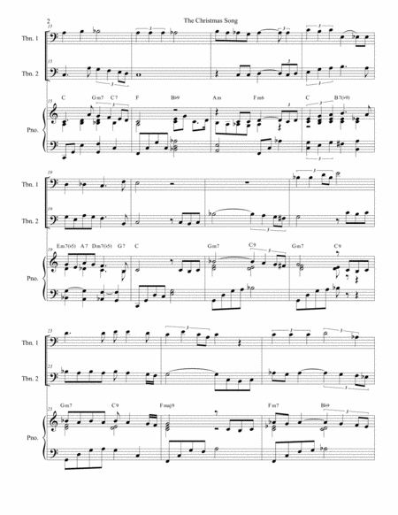 The Christmas Song Chestnuts Roasting On An Open Fire Trombone Duet Page 2