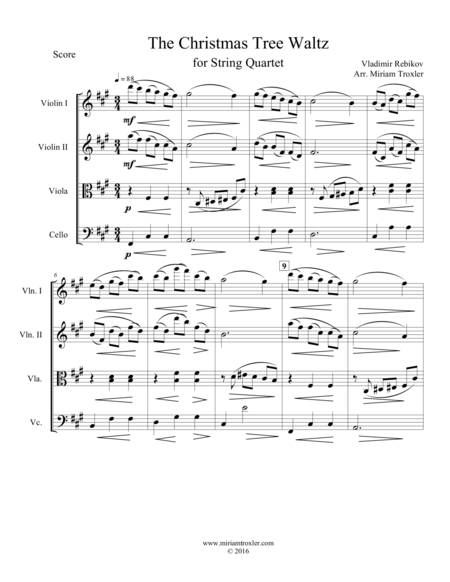 The Christmas Tree Waltz For String Quartet Page 2