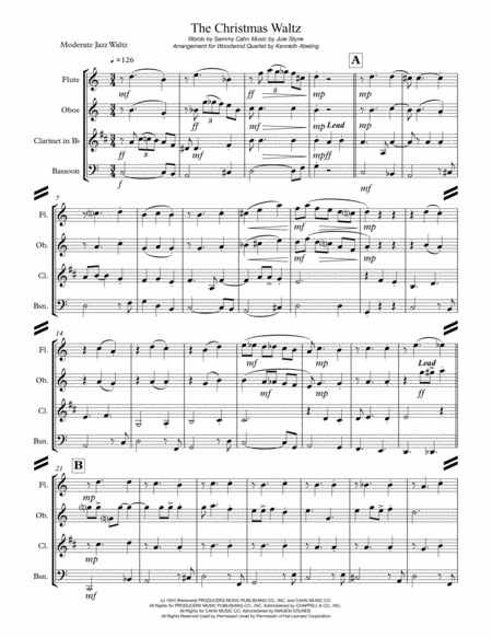 The Christmas Waltz For Woodwind Quartet Page 2