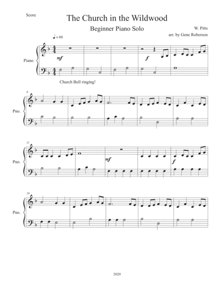 The Church In The Wildwood Ez Piano Solo Page 2