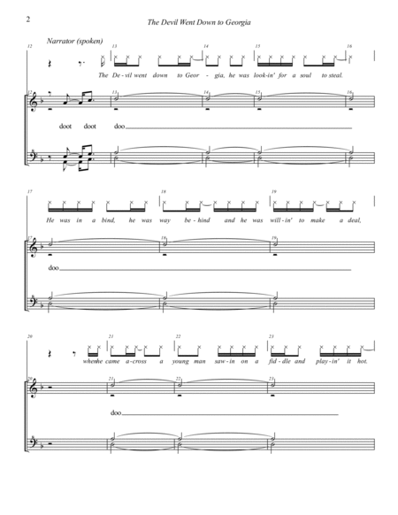 The Devil Went Down To Georgia Choral Pricing Page 2