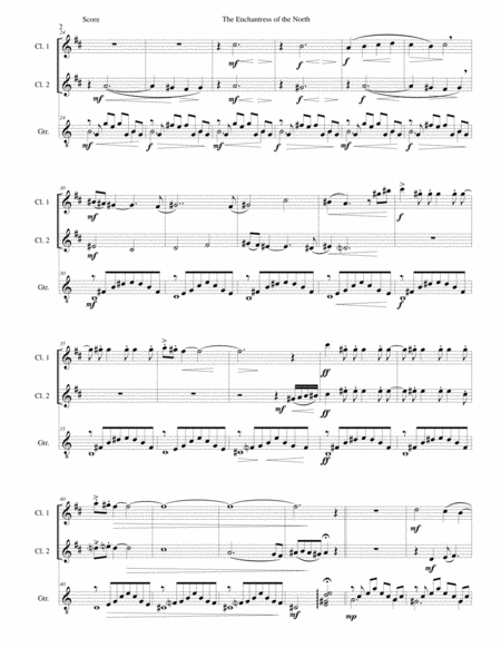 The Enchantress Of The North L Incantatrice Del Norte For 2 Clarinets And Guitar Page 2