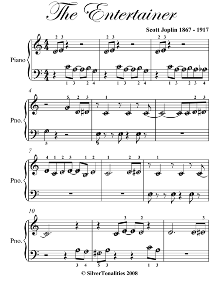 The Entertainer Beginner Piano Sheet Music Page 2