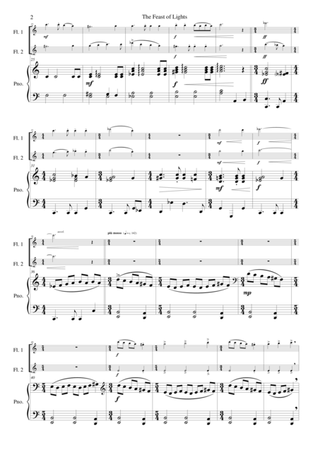 The Feast Of Lights For 2 Flutes And Piano Page 2