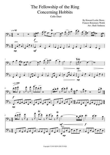 The Fellowship Of The Ring Concerning Hobbits Cello Duet Page 2