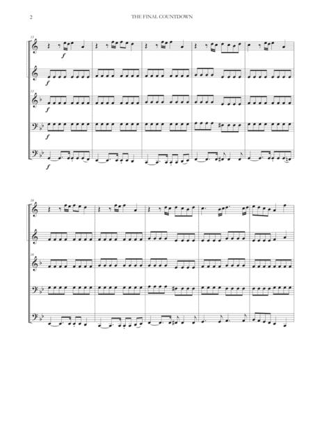 The Final Countdown For Brass Quintet Page 2