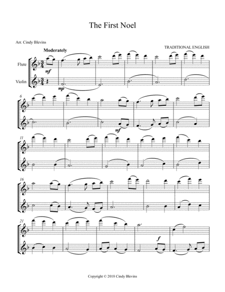 The First Noel Arranged For Flute And Violin Page 2